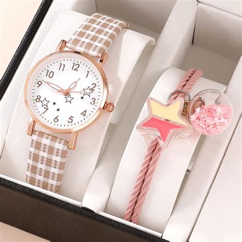 Jual En Ligne El Jam Tangan Kasual Wanita Korea Bonus Gelang