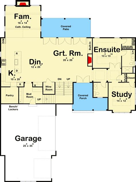 Modern Farmhouse Plan with Courtyard Entry Garage - 62787DJ ...