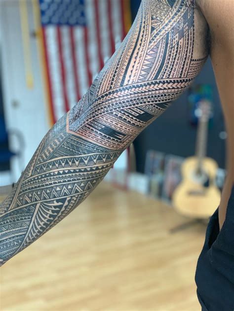 Traditional Samoan Sleeve Tattoo by Michael Fatutoa