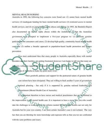 Mental Health Nursing Personal Statement Example Topics And Well Written Essays 1000 Words