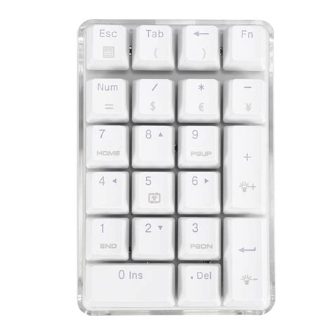 Mechanical Numeric Keypad Brown Switch Wired Gaming Keypad Crystal Case