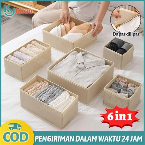 Jual Kotak Penyimpanan Serbaguna Set Isi Storage Box Organizer Kain