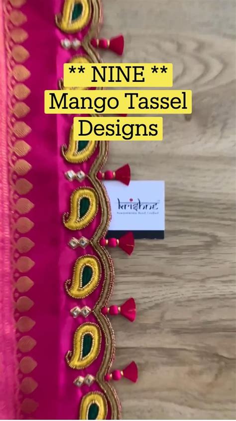 Mango Tassel Kuchu Designs On Sarees Mango Embroidery Pallu Design By