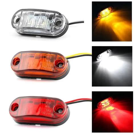 Led Trailer Lights Kit Front Rear Side Marker Clearance Indicators Light Lamp Red Dc12 24v