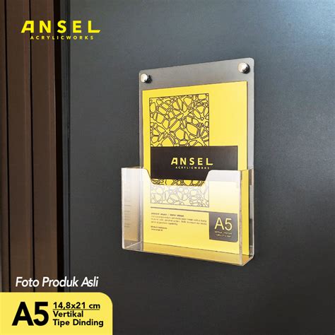 Jual ANSEL Tempat Brosur Akrilik Dinding Gantung Acrylic Flyer Holder