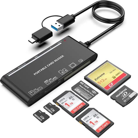 Lettore Di Schede Multiple USB C USB3 0 SD TF CF Micro SD XD MS 7 In 1