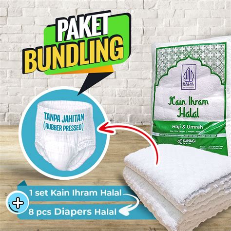 Jual Paket Bundling Kain Ihram Halal Diaper Pants Dewasa Halal Tanpa