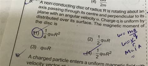 La Div Anon Conducting Disc Of Radius R Is Rotating M Axis Passing