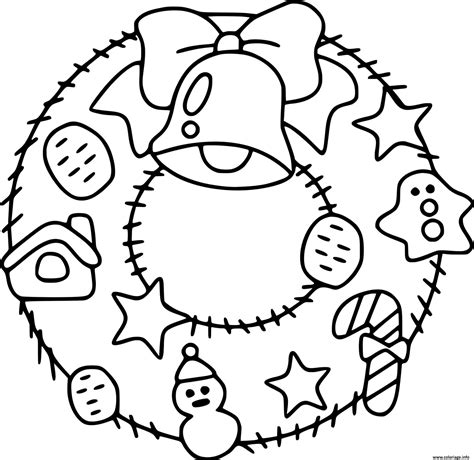 Coloriage Couronne Gurilande De Noel Facile Pour Maternelle Jecolorie