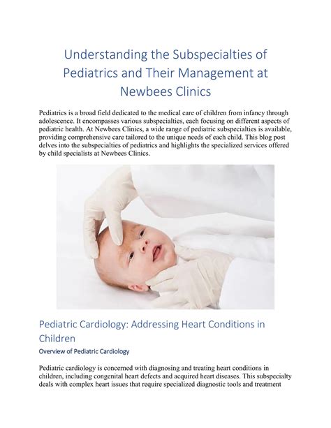 Understanding the Subspecialties of Pediatrics | PDF