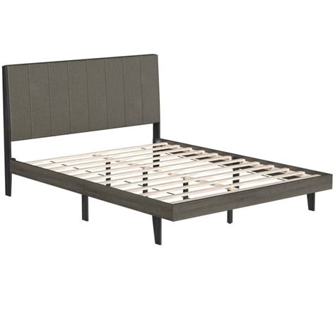 Upholstered Tufted Bed Frame Without Mattress