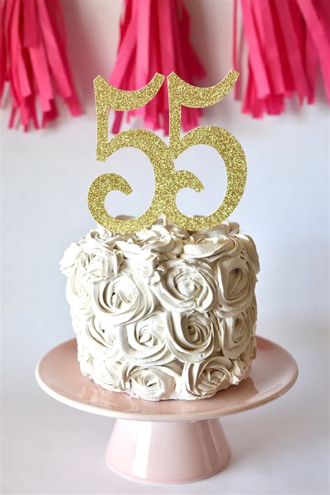 55 Cake Topper 55 And Fabulous Cake Topper 55 Years Young Etsy Cake