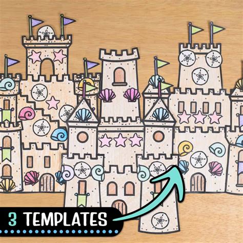 Sandcastle Coloring Craft – Summer Writing Activity & Template