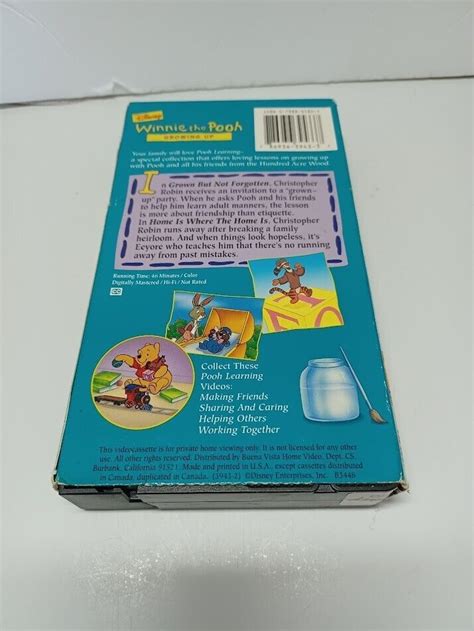 Winnie The Pooh Vhs Lot Disney 1994 Learning Friendship Playtime Lot Of