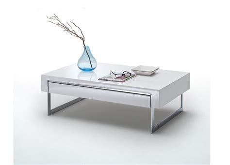 Table Basse Design Blanc Laqu Pour Salon