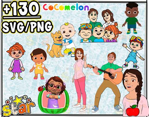 Cocomelon Characters SVG Cocomelon Clipart Cocomelon PNG | Etsy