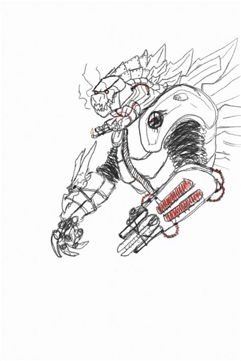 Just a quick mechagodzilla design I did. : GODZILLA