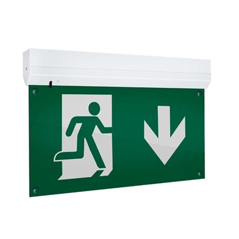 Led Emergency Fire Exit Sign Recessed Fitting Ceiling Mounted Maintained