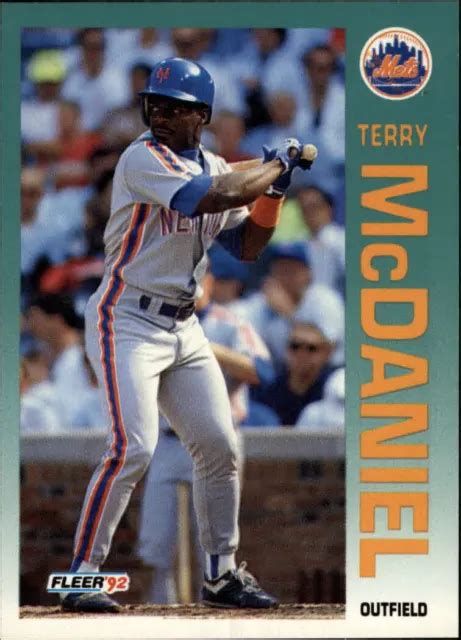 1992 FLEER NEW York Mets Baseball Card 511 Terry McDaniel EUR 1 66