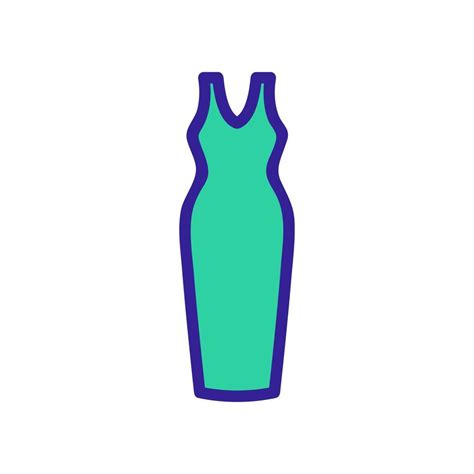 Summer Dress Icon Vector Isolated Contour Symbol Illustration