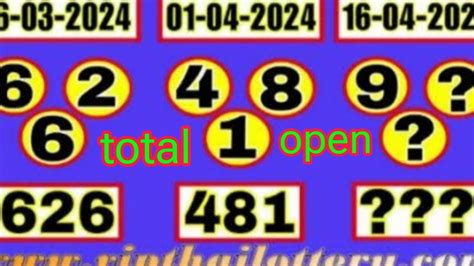 First Thailand Lottery Up Total Paper New Open Thai