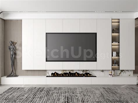 6872. Sketchup Model of TV Cabinet For Free Download