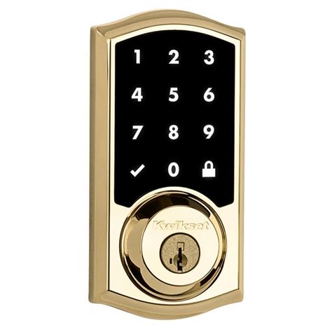 Kwikset Smartcode Lifetime Polished Brass Single Cylinder Smartkey Electronic Deadbolt Smart