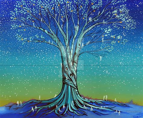 Beautiful Tree Paintings And Colorful Painting Ideas