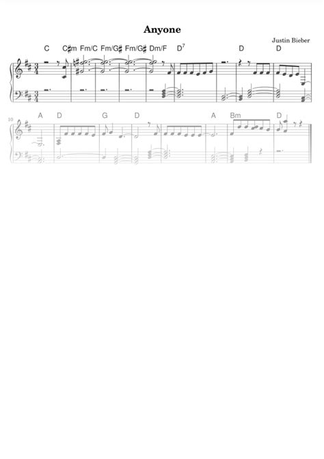 Anyone Partitura Fácil Para Piano Em Pdf La Touche Musicale