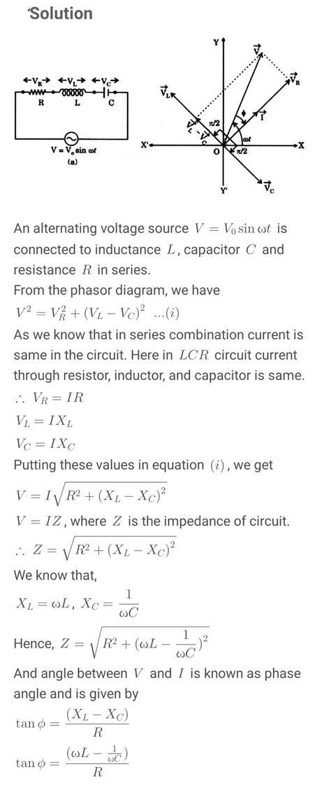 Phasor Diagram For Lcr Series Ac Circuit Circuit Diagram