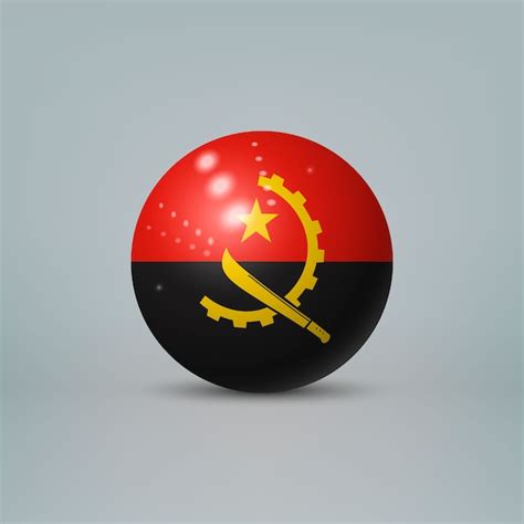 Bola O Esfera De Pl Stico Brillante Realista D Con Bandera De Angola