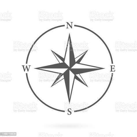 Compass Map Silhouette Icon Rose Wind Navigation Retro Equipment Glyph