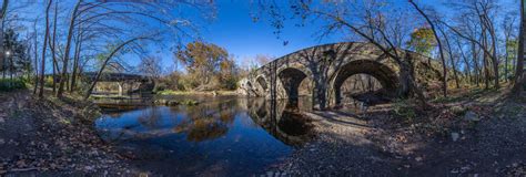 Twin bridges over Neshaminy Creek Bucks County 360 Panorama | 360Cities