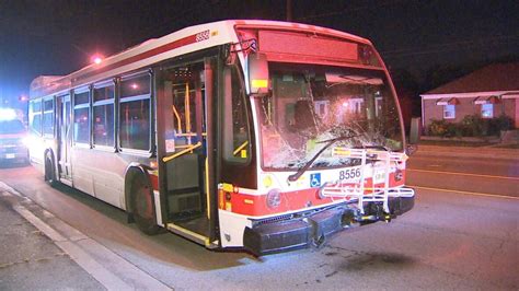 Head On Crash With Ttc Bus Sends Woman To Hospital Toronto Cbc News