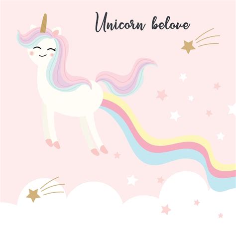 Lindo Vector De Unicornio Vector Premium