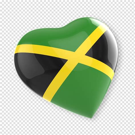 Premium PSD Heart In 3d Render With Flag Of Jamaica