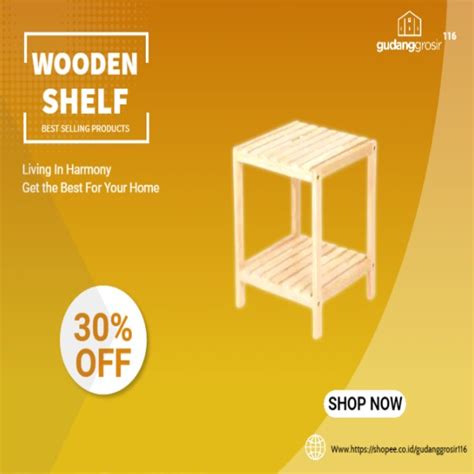 Jual Oana Wooden Shelf 2 Rak Minimalis Rak Serbaguna Rak Kayu