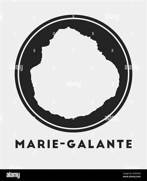 Marie Galante Icon Round Logo With Island Map And Title Stylish Marie