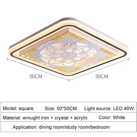 RUMOCOVO Plafonnier Led Silencieux Avec Ventilateur Intgr Et Tlcommande