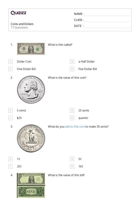 Identifying Coins Worksheets For Rd Grade On Quizizz Free