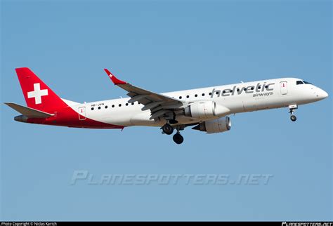 HB JVN Helvetic Airways Embraer ERJ 190LR ERJ 190 100 LR Photo By