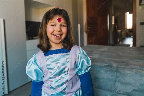 happy  girl dressed  princess stock photo adobe stock
