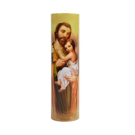 Saints T Collection St Joseph Led Candle Beautiful Religious