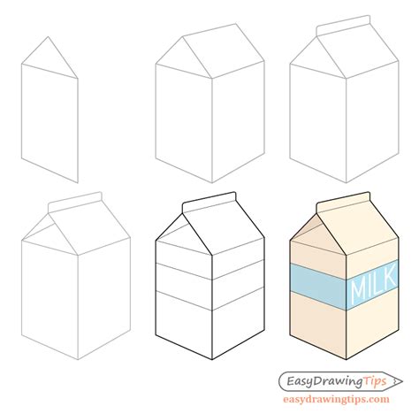 How To Draw A Milk Carton Step By Step Easydrawingtips | Hot Sex Picture