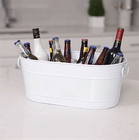 Brekx Colt Beverage Tub Ice Bucket Drink Cooler In White 18l X 105w