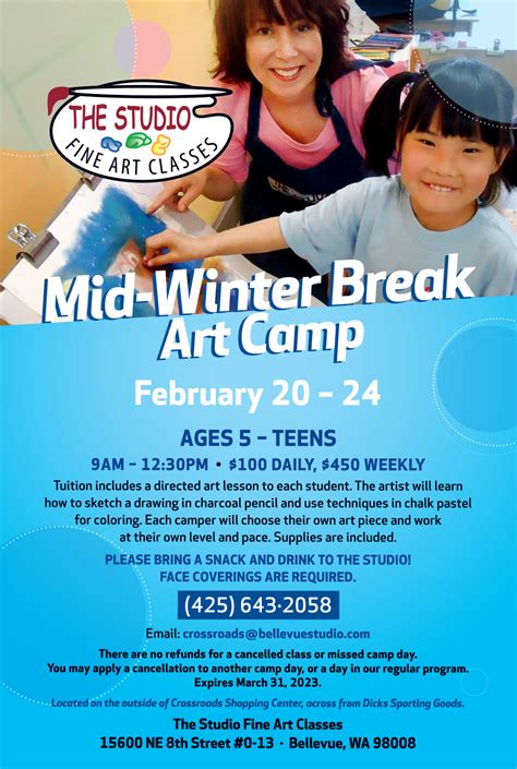 Mid Winter Break Art Camp At The Studio Fine Art Classes Crossroads