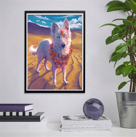 White Dog Art Sarama Art Print Hindhu Art Hindhu - Etsy