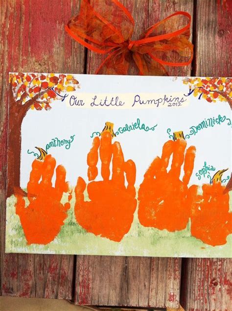 Pumpkin Handprint Kids Craft Kit 11x14 By Tsbygaby On Etsy Fall