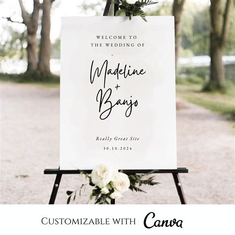 Calligraphy Welcome Sign Template, Printable Welcome Sign, Bridal ...