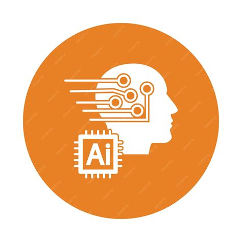 Premium Vector Ai Artificial Intelligence Digital Icon Orange Color Vector Eps